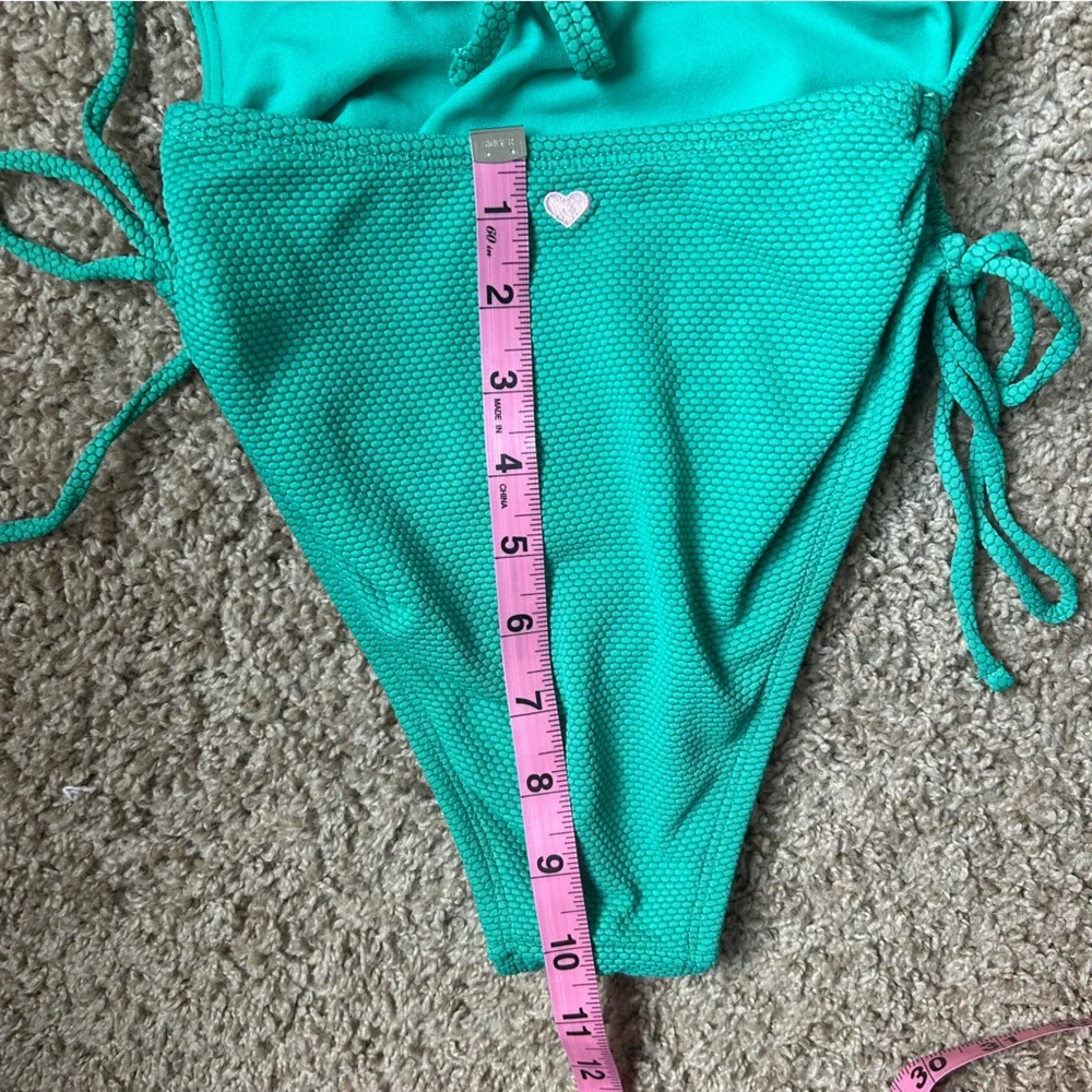 W Stoney Clover Lane x Target Green Deep V Neck One Piece Swimsuit Size XXS |E10